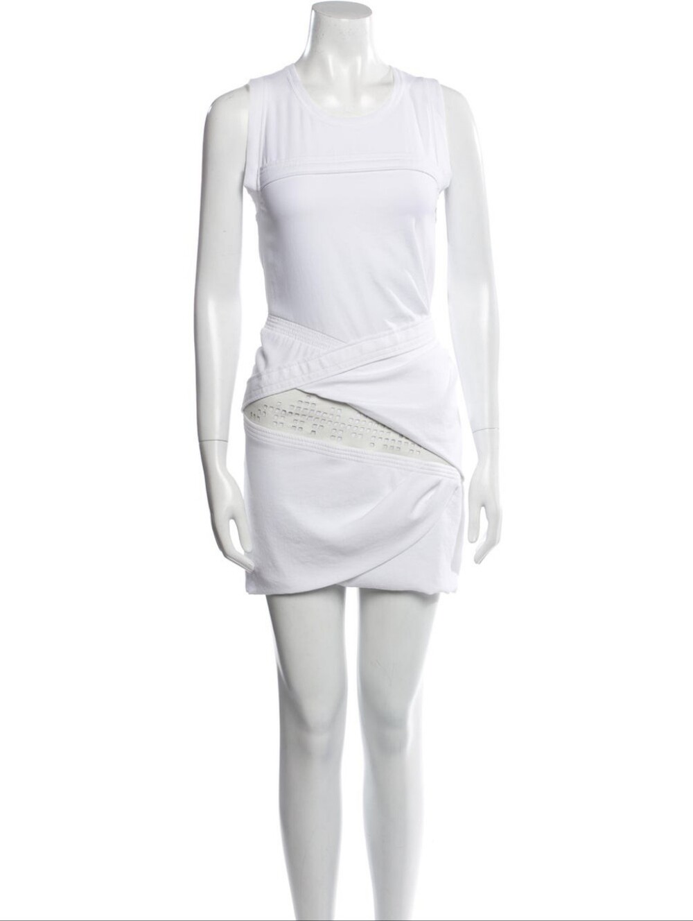 IRO White Sleeveless Hawtrey Dress With Leather Insert